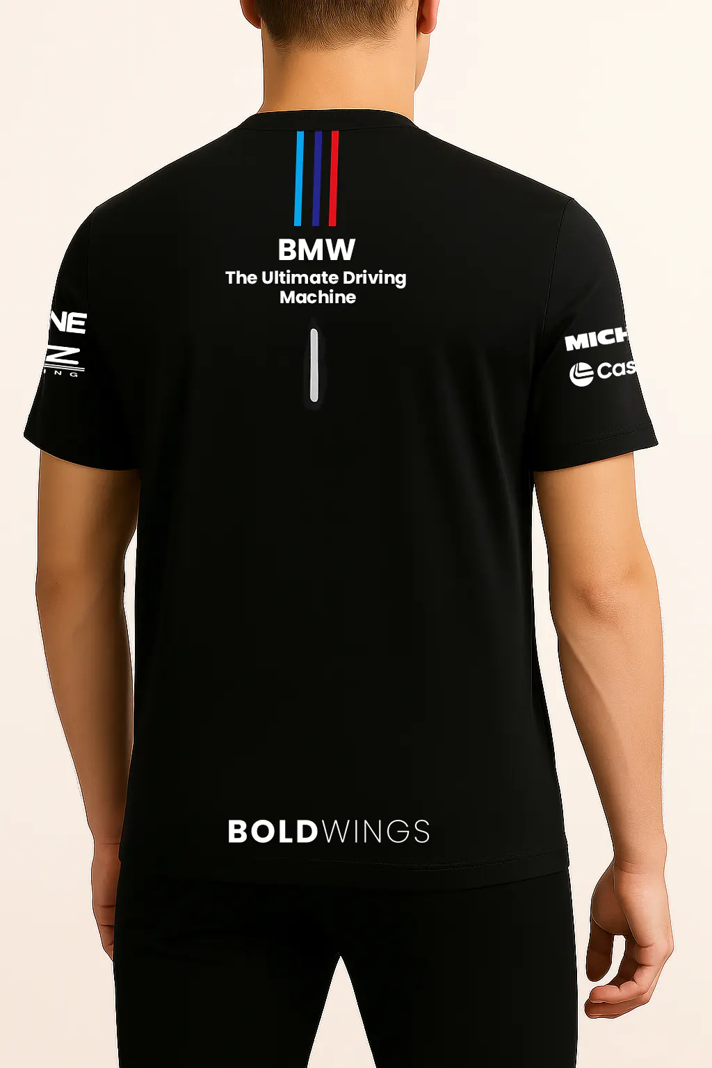 boldwings x BMW t-shirt black back image