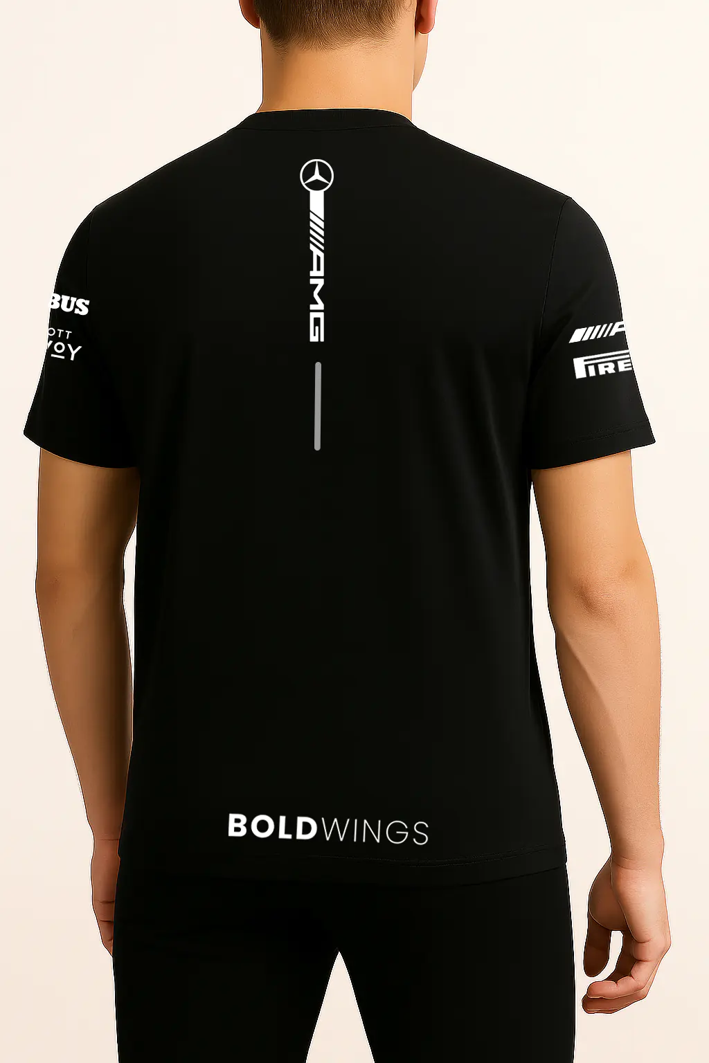 boldwings x mercedes t-shirt black back image